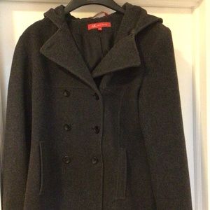 Pea coat, Anne Klein, Charcoal gray, medium